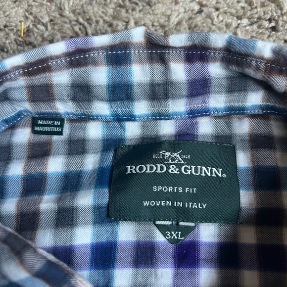 Rodd & Gunn Gingham Plaid Button Down Shirt 3XL No Flaws Sports Fit - Picture 2 of 7